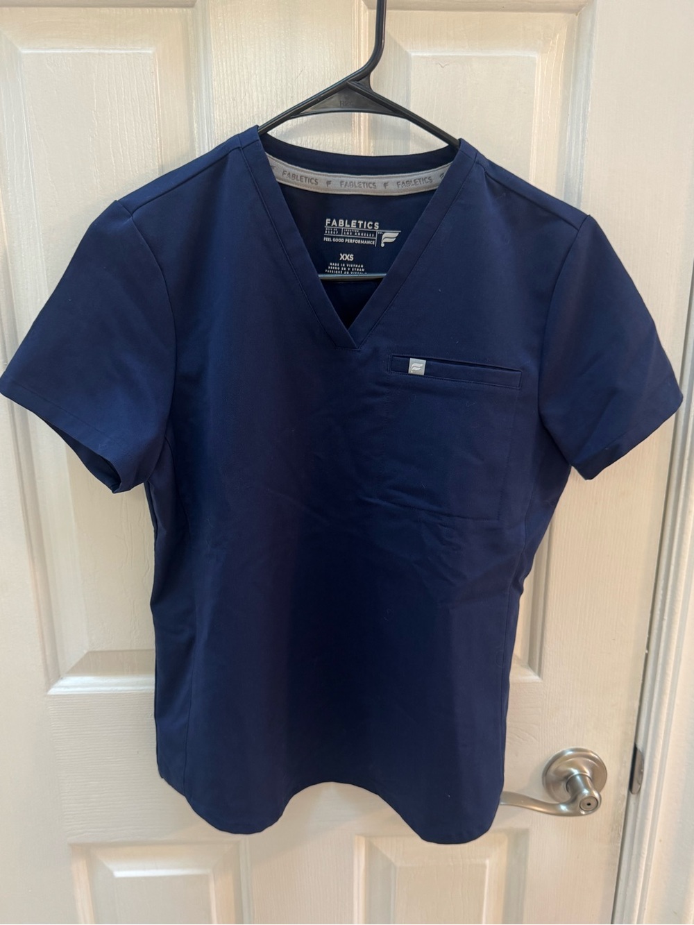 Fabletics Navy Short-Sleeve V-Neck Top